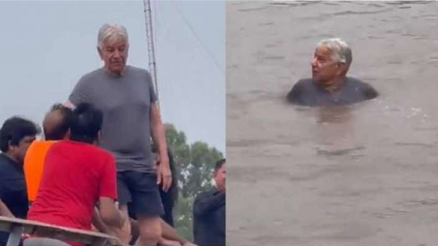 Pakistan's defence minister jumps into canal to beat the heat